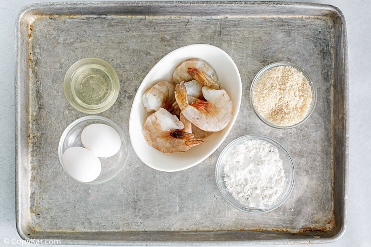 ingredientes de tempura de camarones freidora