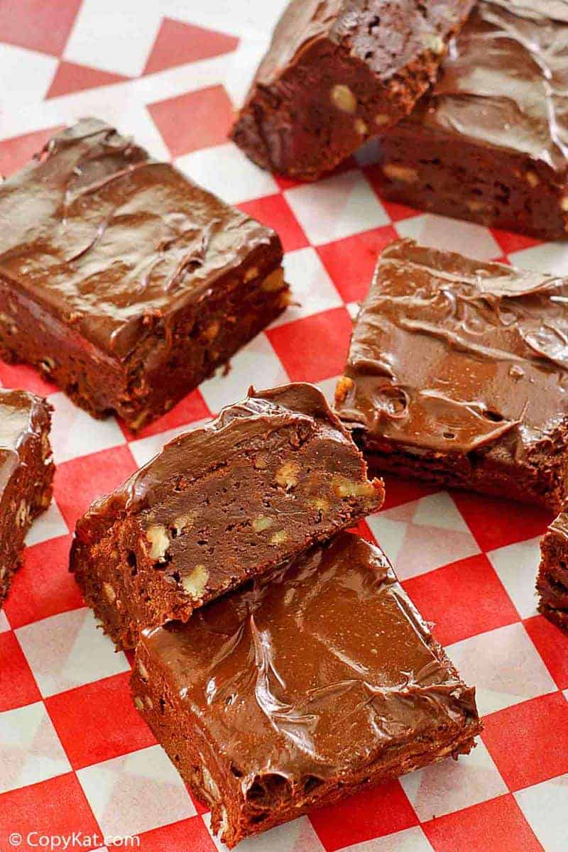 frosted chocolate brownies with nuts