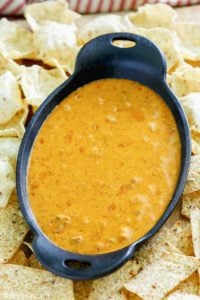 homemade Chili's skillet queso and tortilla chips
