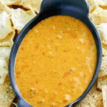 homemade Chili's skillet queso and tortilla chips