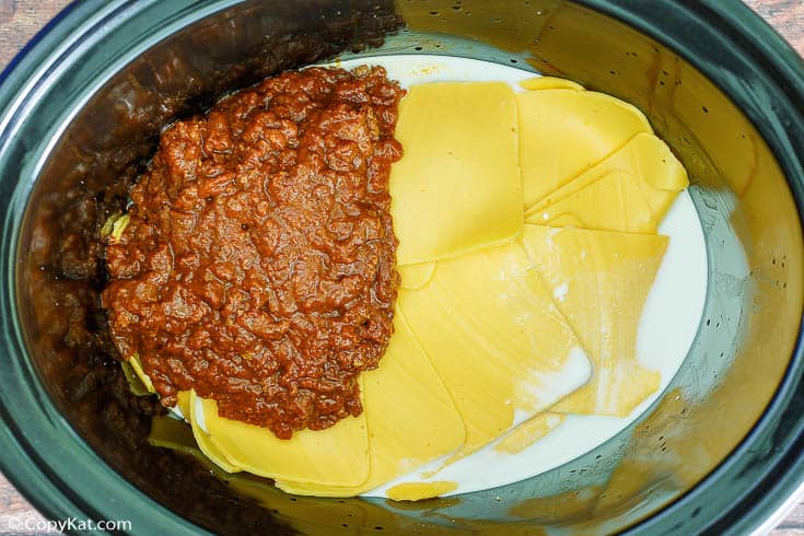 ingredients for Chili's skillet queso in a crockpot slow cooker