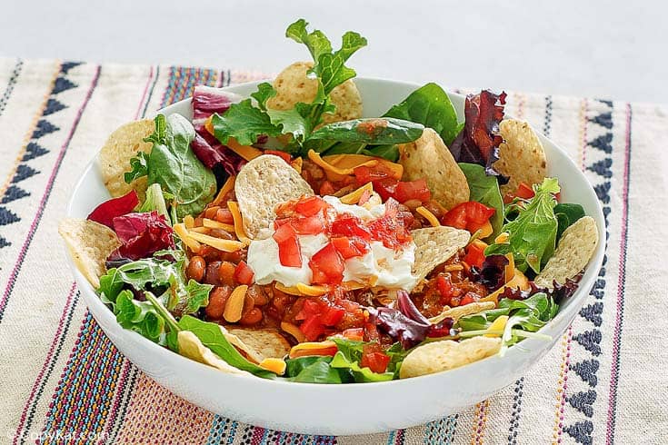 a bowl of homemade Wendy's taco salad