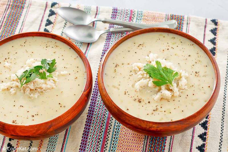 two bowls of homemade crab bisque