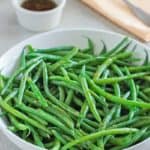 a bowl of homemade Outback green beans