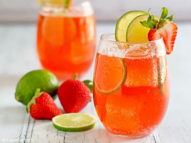 two glasses of homemade Sonic strawberry limeade