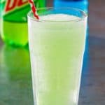 homemade Taco Bell Baja Blast Freeze drink in a glass