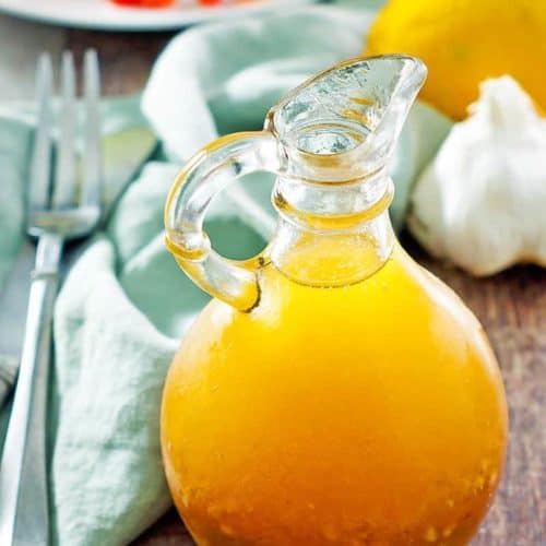 homemade Brown Derby French Dressing in a small pitcher