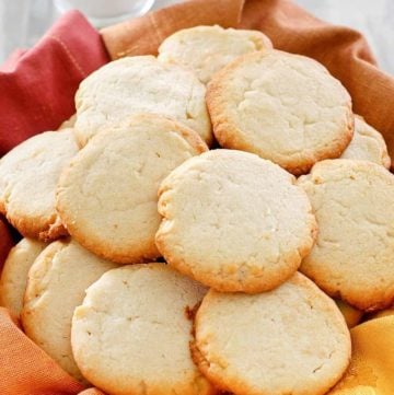 cream cheese cookies in a basket