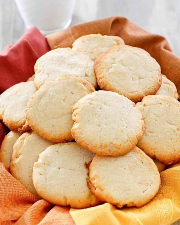 cream cheese cookies in a basket
