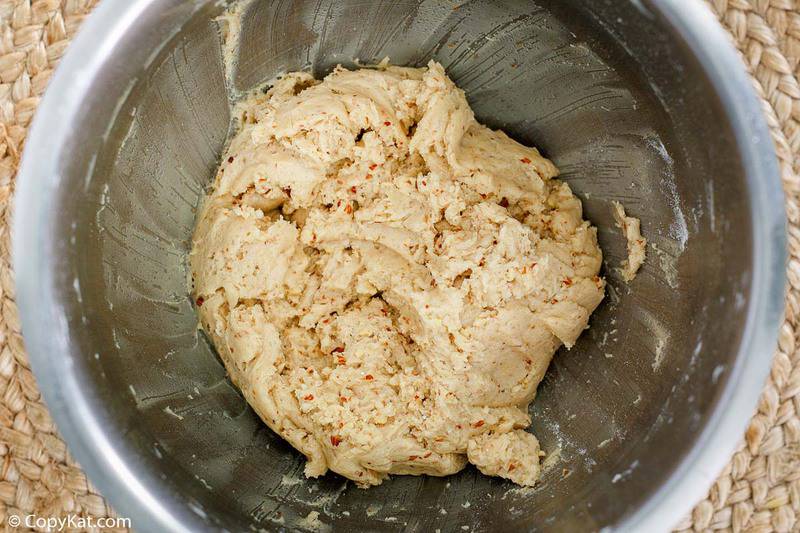 Keebler almond shortbread cookie dough in a mixing bowl