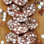 rocky road candy, pecans, marshmallows, and chocolate chips