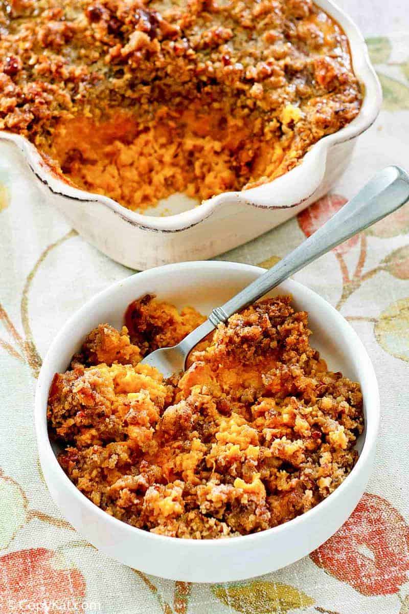 Sweet Potato Casserole with Pecan Topping - CopyKat Recipes