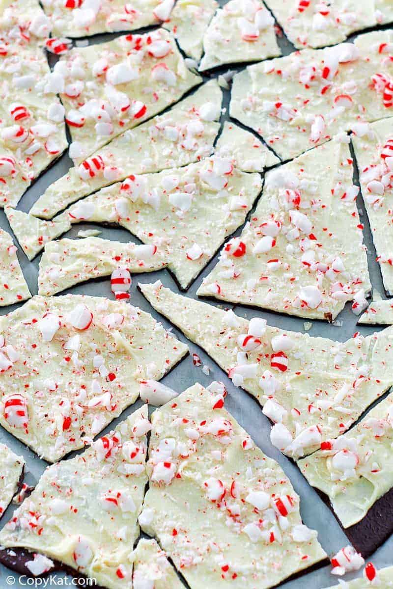 pieces of homemade Williams Sonoma Peppermint Bark