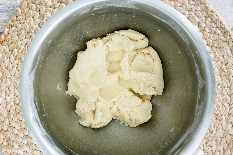 cake mix cookie dough in a mixing bowl