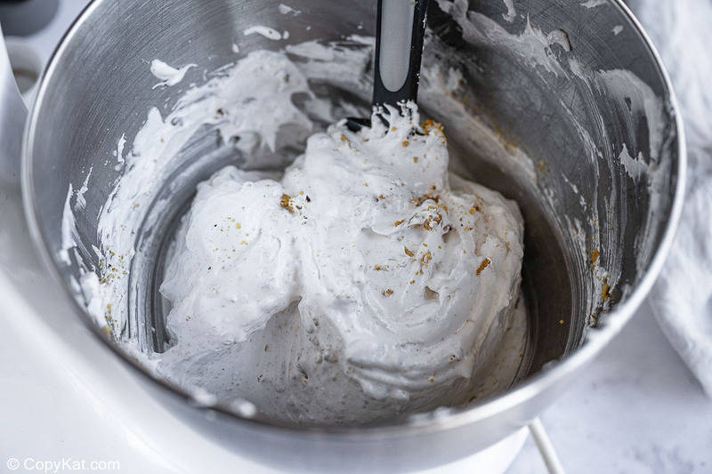 pecan cracker meringue in a mixing bowl