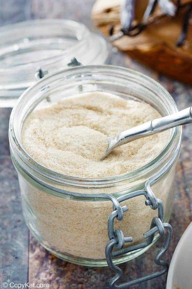 a jar of homemade vanilla sugar