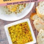 olive oil bread dip with slices of bread