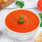Instant Pot tomato soup and toasted bread