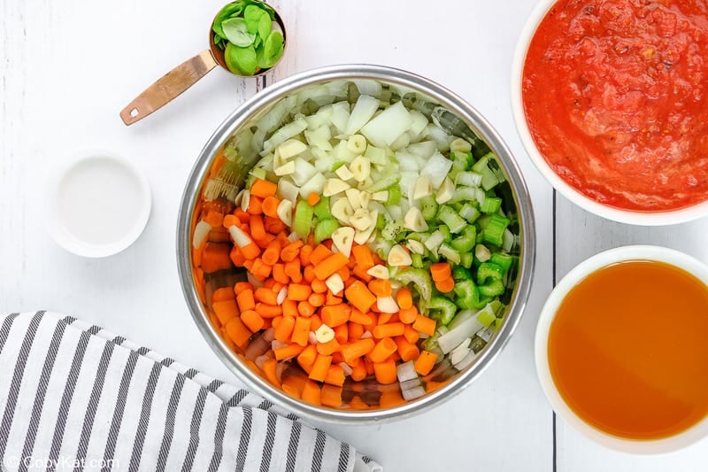 chopped vegetables in an Instant Pot bowl