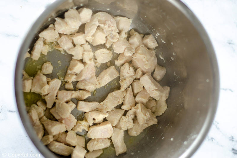 cooked chicken pieces in an Instant Pot bowl