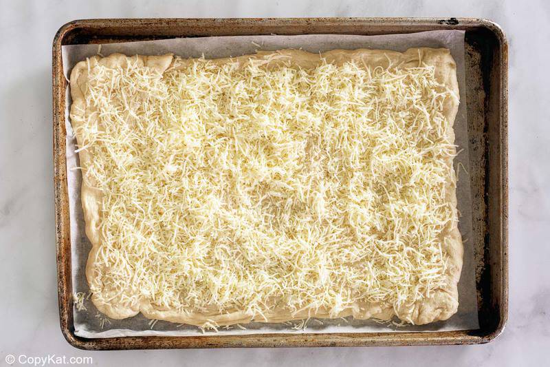 homemade Little Caesar's Italian Cheese Bread before baking