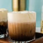 White Russian drink in an old fashioned glass