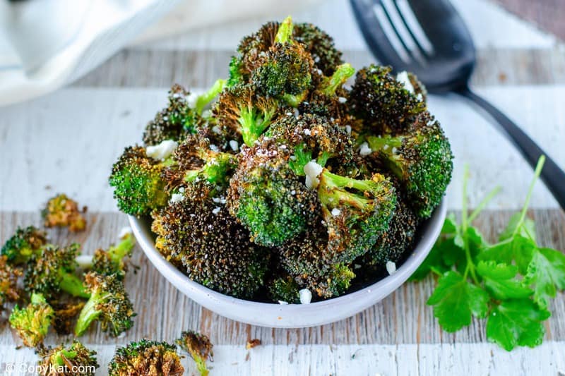 air fryer broccoli in a bowl