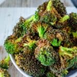 air fried broccoli in a bowl