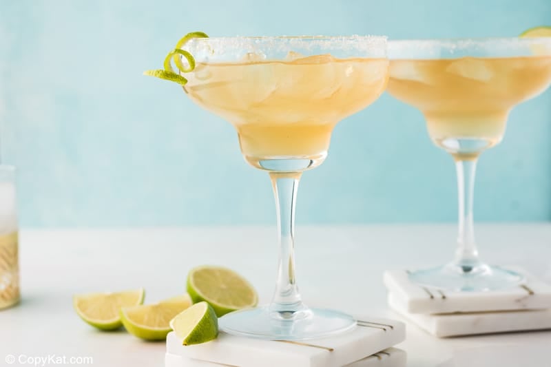 two homemade Chili's Presidente Margaritas