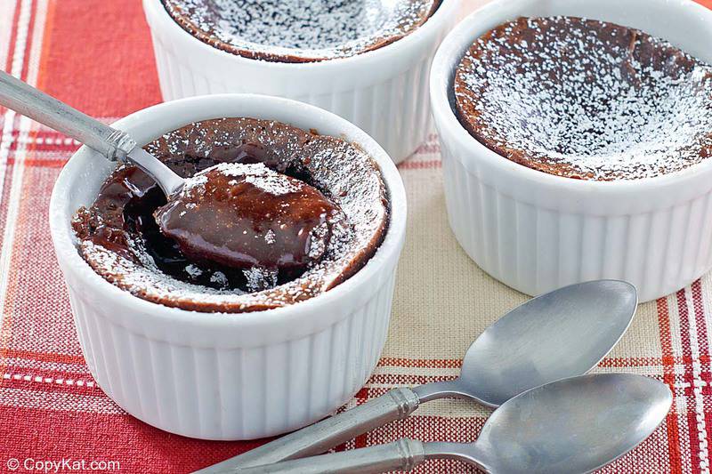 chocolate melting cake dessert and spoons