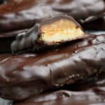 homemade Twix Bars with one cut open