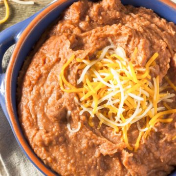 a bowl of refried beans made in the Instant Pot