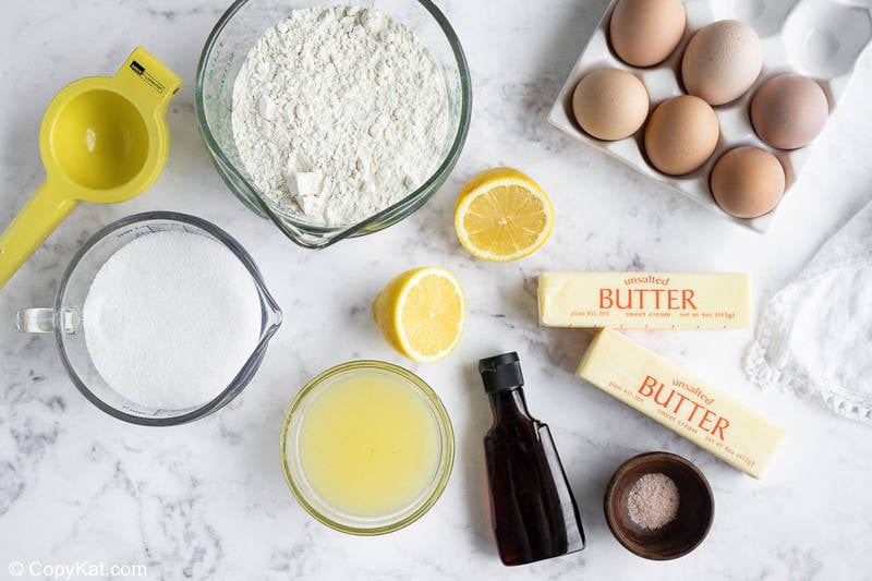 ingredients to make lemon bars