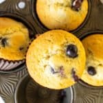 four blueberry muffins