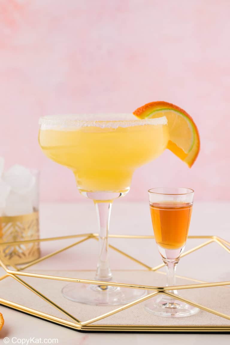 homemade Olive Garden Italian Margarita served with amaretto.