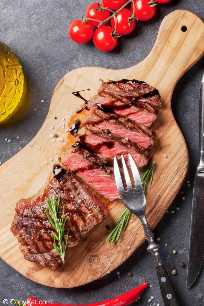 sirloin steak on a cutting board