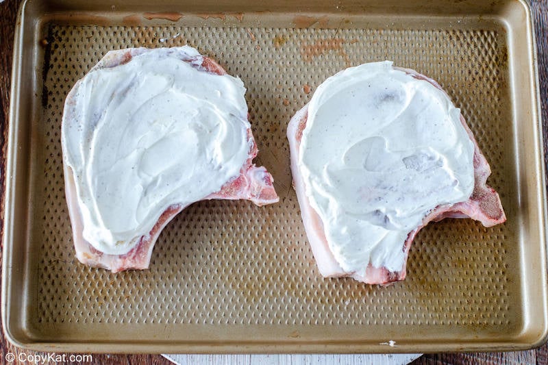 pork chops with sour cream on top