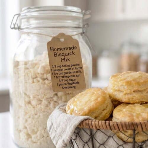Homemade biscuit mix and biscuits made with it.