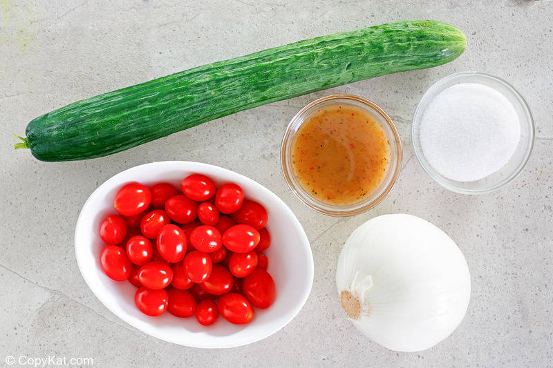 Cracker Barrel Cucumber Tomato and Onion Salad ingredients