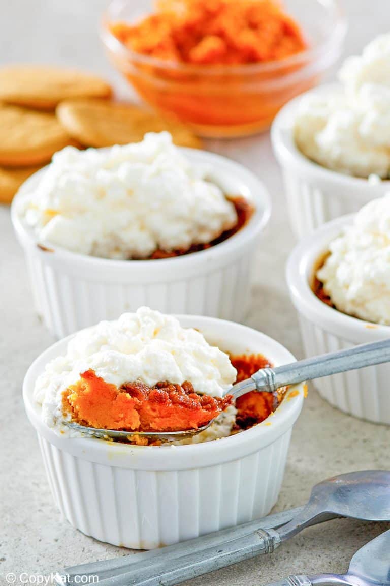 pumpkin custard with gingersnap crust and pumpkin pie spice whipped cream