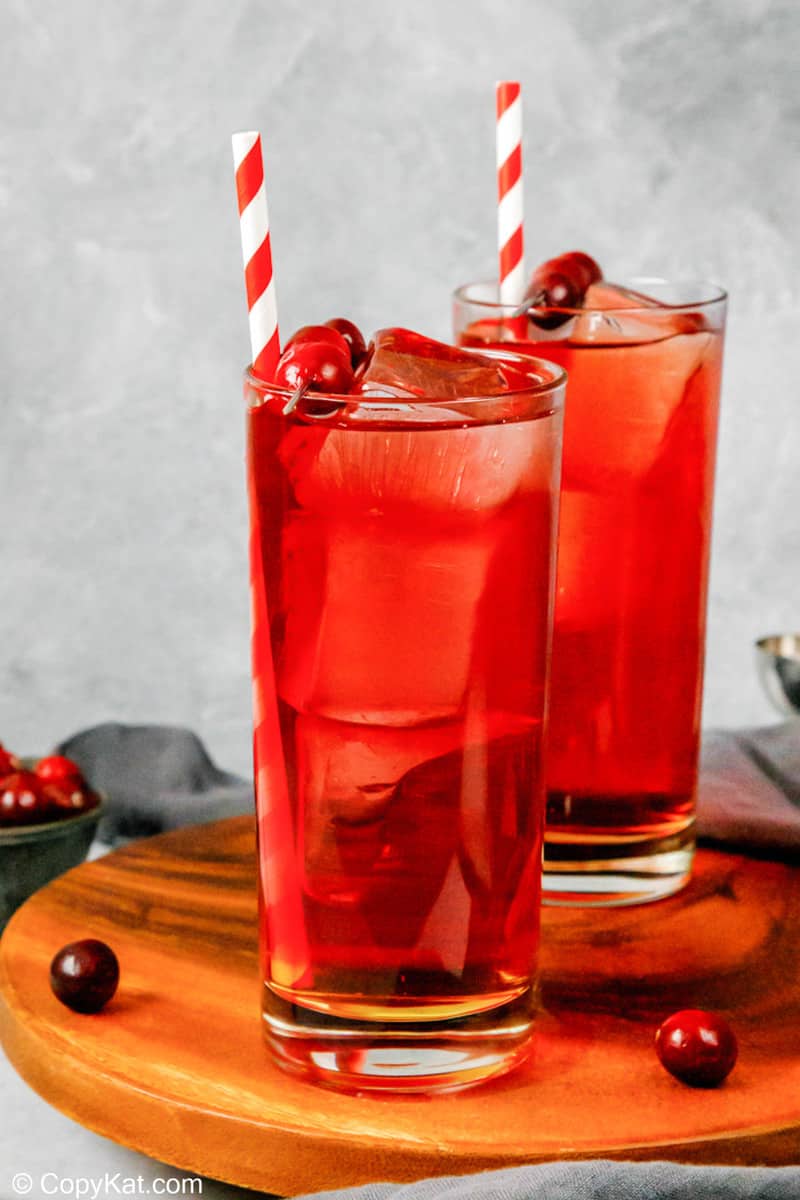 two glasses of homemade Ruby Tuesday killer kool aid cocktail