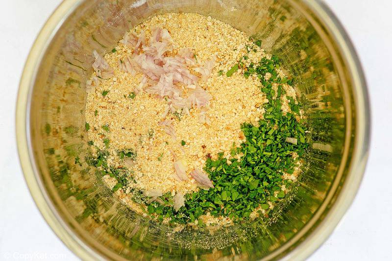 shrimp alexander breading ingredients in a bowl