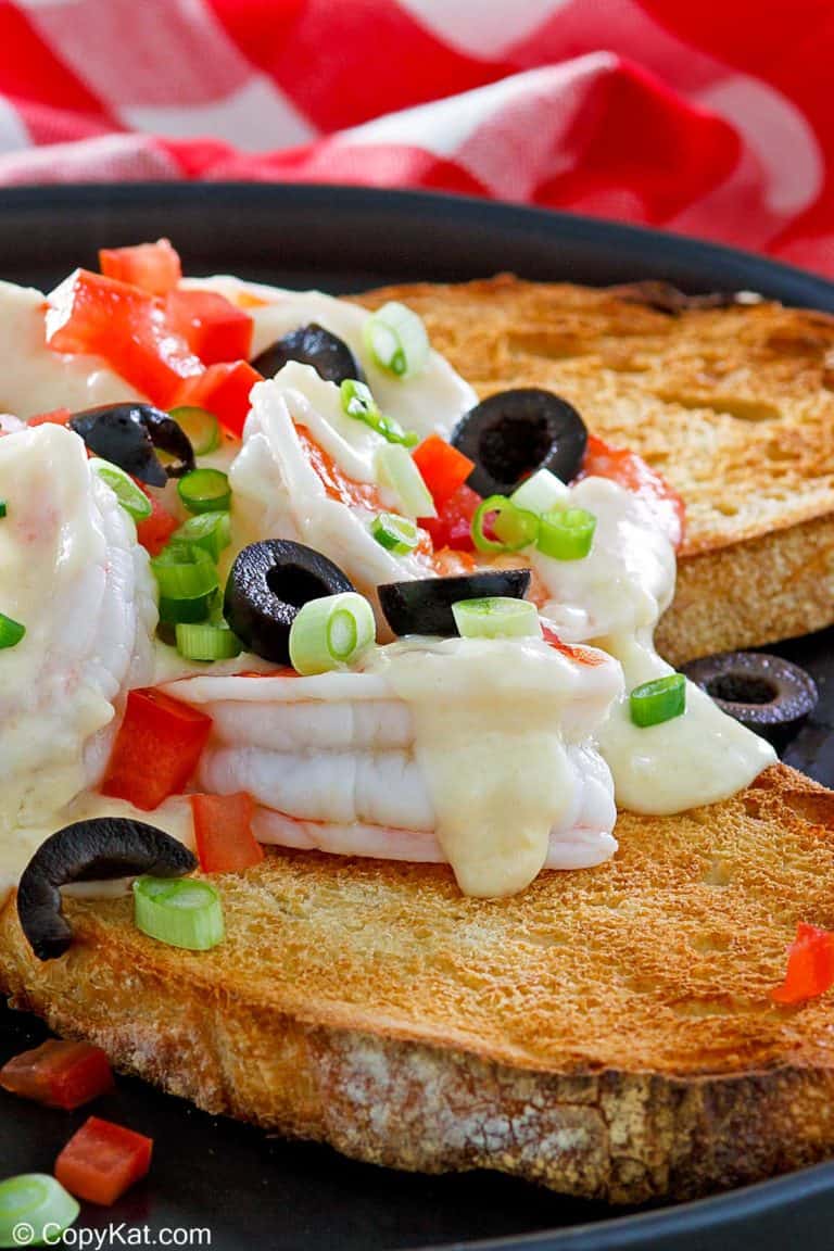 homemade Olive Garden Sicilian Scampi on a plate