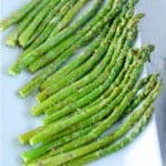 air fried asparagus on a platter