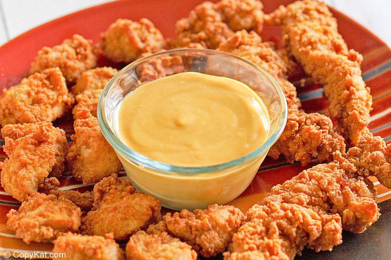 homemade Chick Fil A Sauce and chicken nuggets