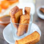 French toast sticks in a glass