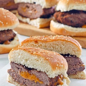 stuffed burgers with cheddar cheese