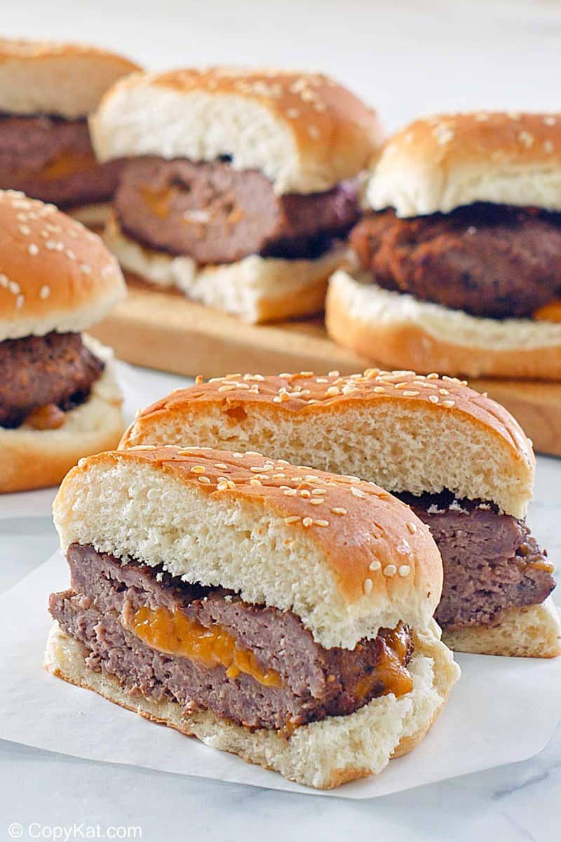 stuffed burgers with cheddar cheese