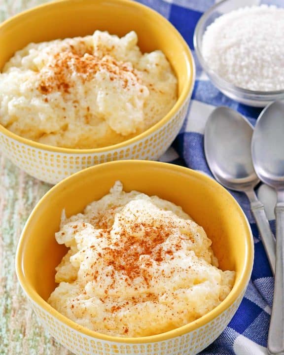 two bowls of homemade tapioca pudding and a bowl of tapioca pearls