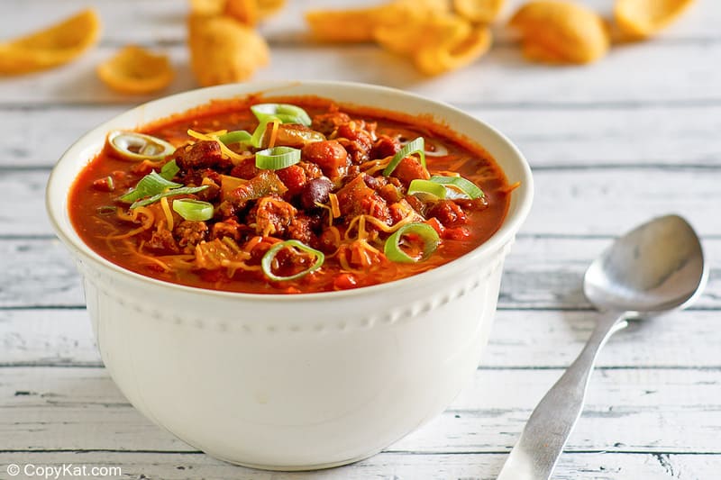a bowl of homemade Wendy's chili